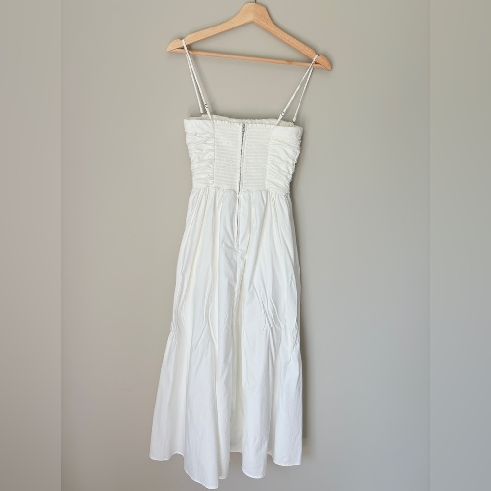 Reformation Lissa Cotton Midi Dress White Ivory Removable Strap | US 2 UK 6 - Picture 12 of 14